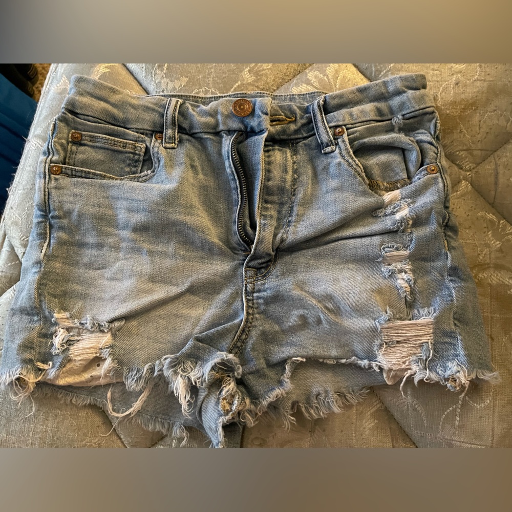 Ripped jean shorts